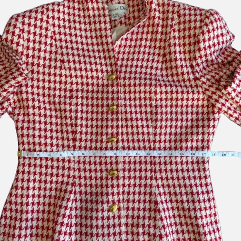 Vintage Christian Dior Houndstooth Christmas Dinner Gala Skirt Suit (Size 12) - Picture 7 of 16